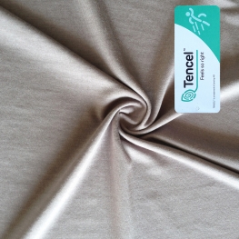 Sustainable shimmer draping 55%/35%/15% rayon lenzing Tencel lyocell silk blended spandex stretch Jersey fabric